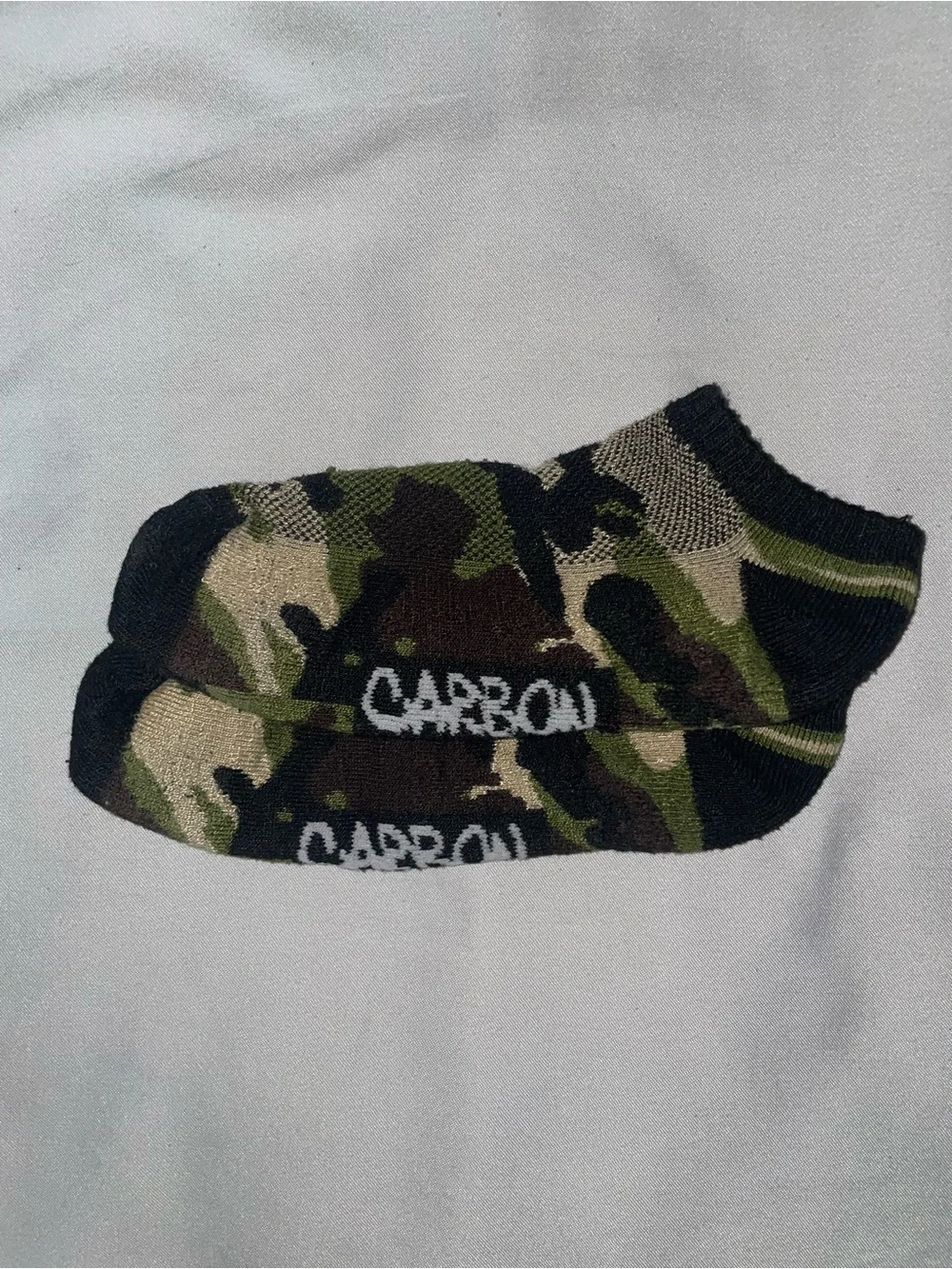 Carbon Camouflage Low-Cut Athletic Socks in Olive, Black, Tan